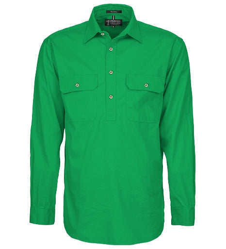 Pilbara Mens Closed Front Shirt - Kelly Green