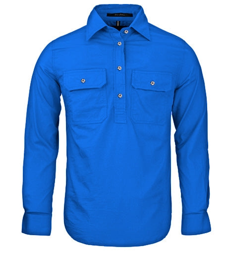 Pilbara Womens Closed Front Shirt - Cobalt Blue