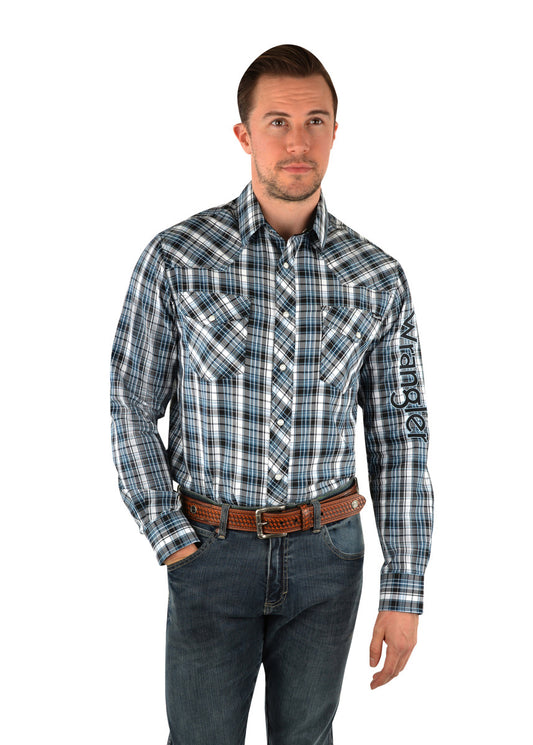 Wrangler Gould Check Logo Western Shirt