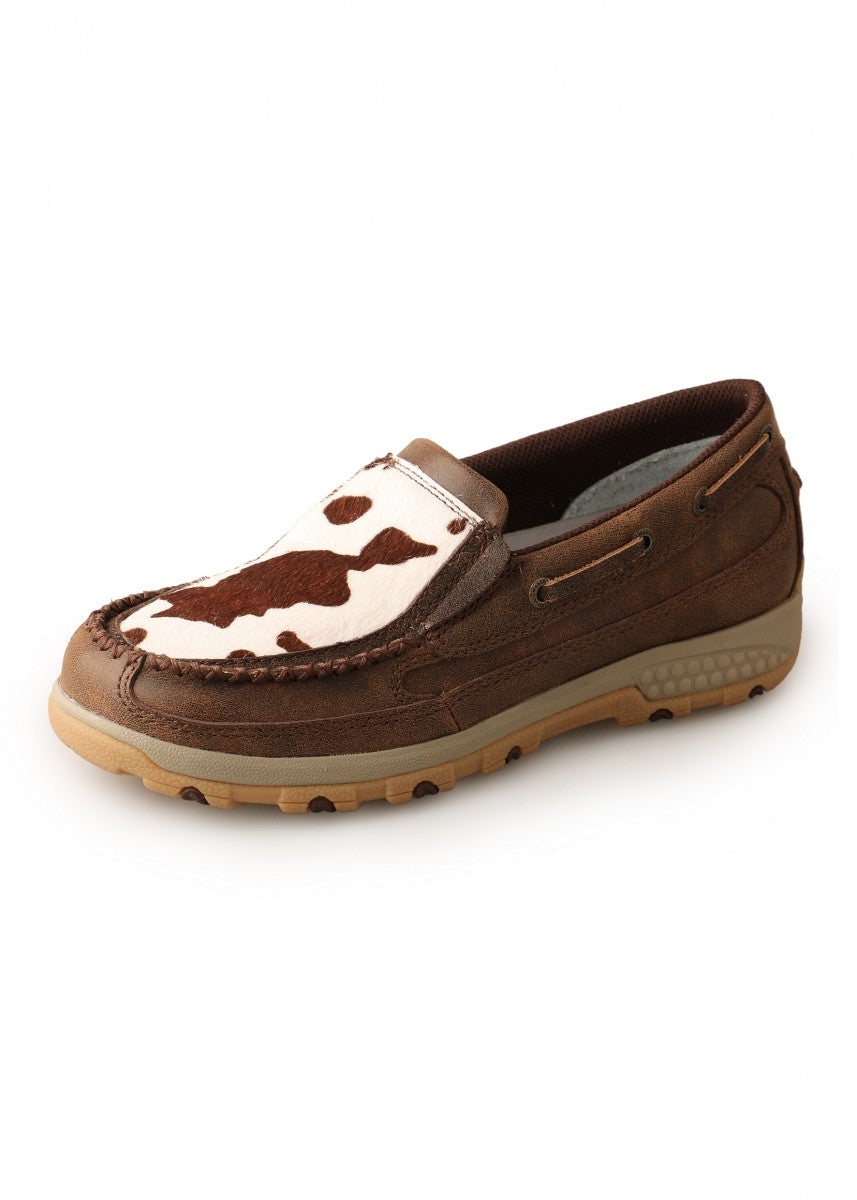 Twisted X Womens Cow Fur Cellstretch Slip On Mocs